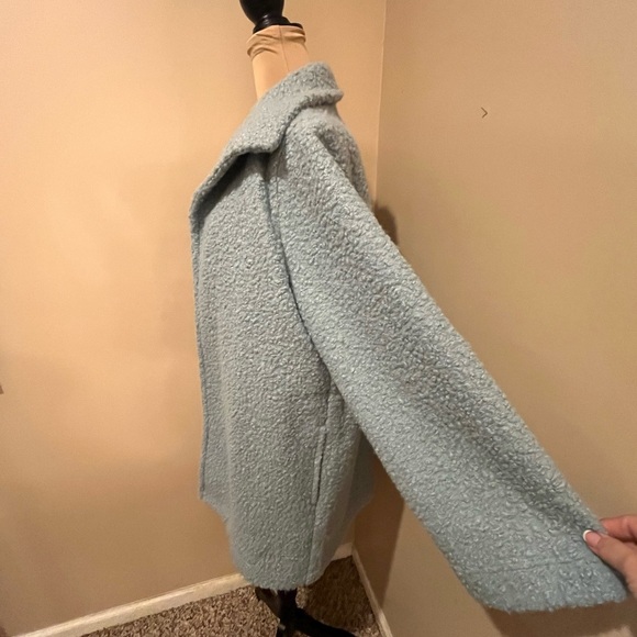 IVY JANE WOOLY "LIKE" COAT in baby blue, size Large - Picture 4 of 11